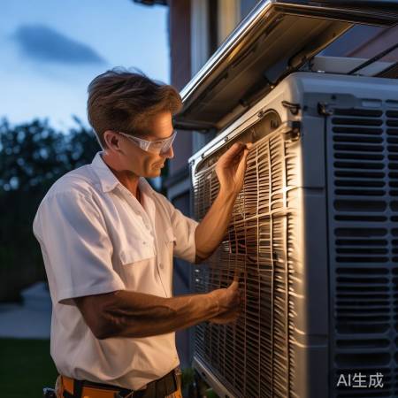 检查空调外机,紧固螺丝