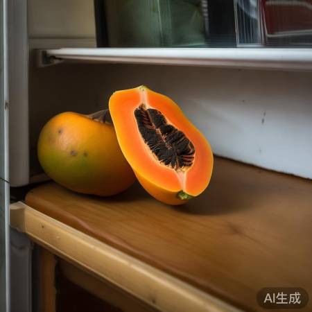 “冰箱木瓜，定期检查防变质”