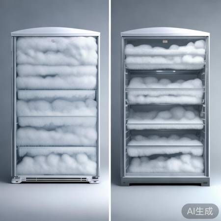 冰箱霜层厚薄对比