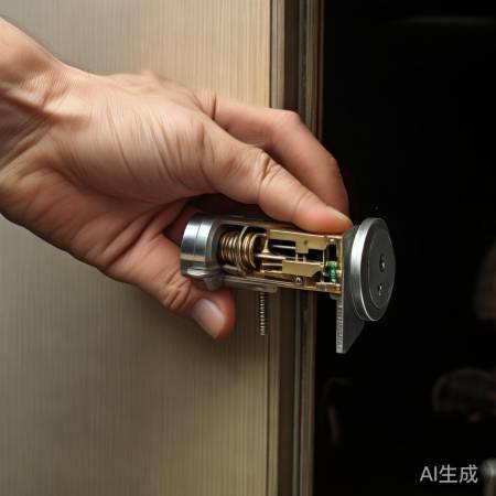 小心取出锁芯，勿掉弹簧